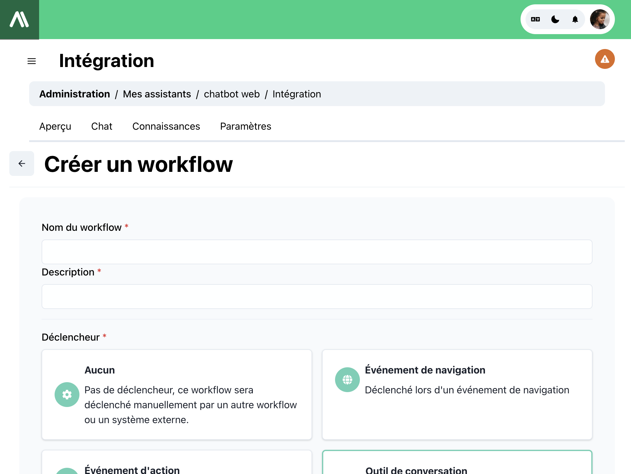 Create workflow