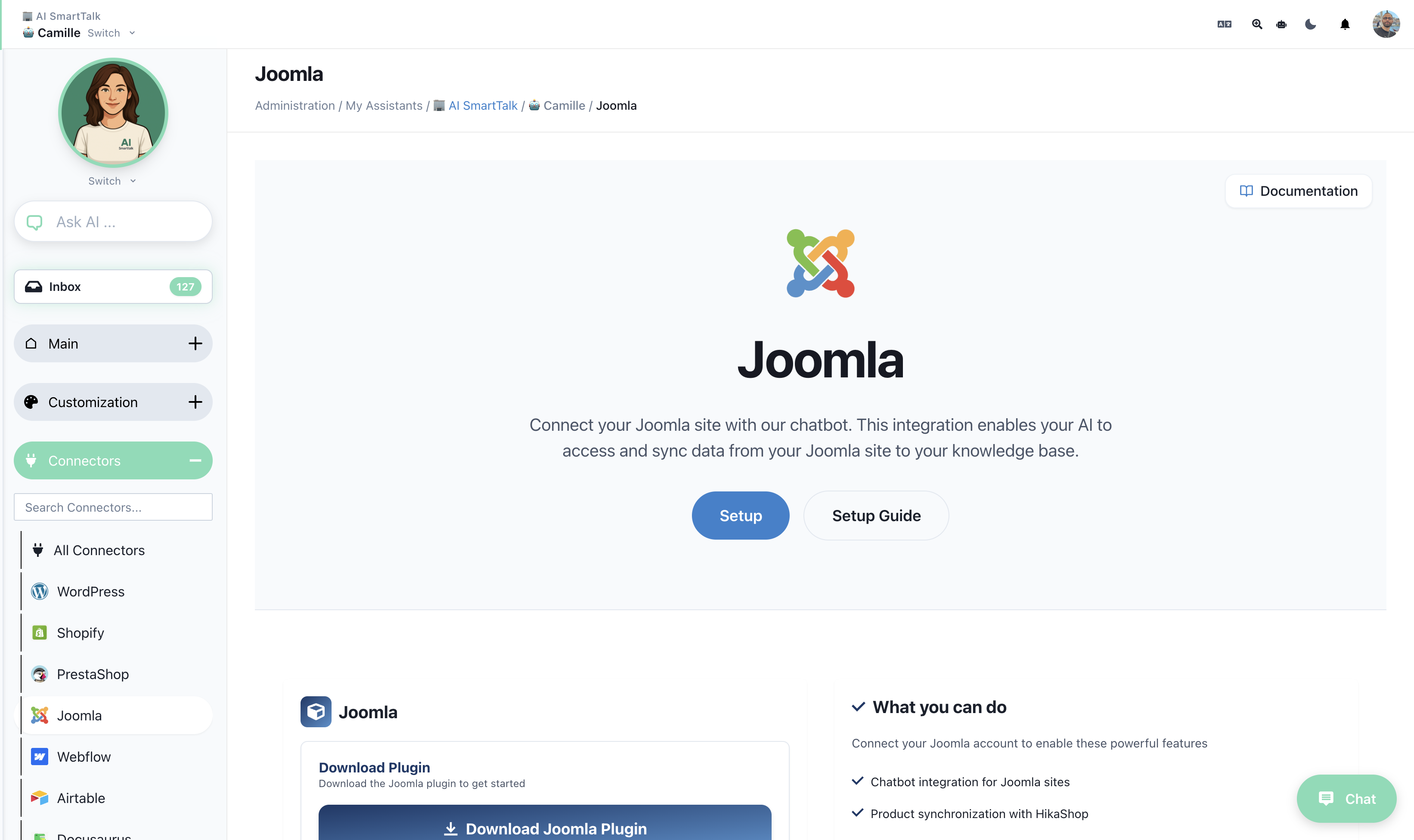 Joomla Chatbot: Přidejte AI Chat do Joomla a HikaShop během několika minut
