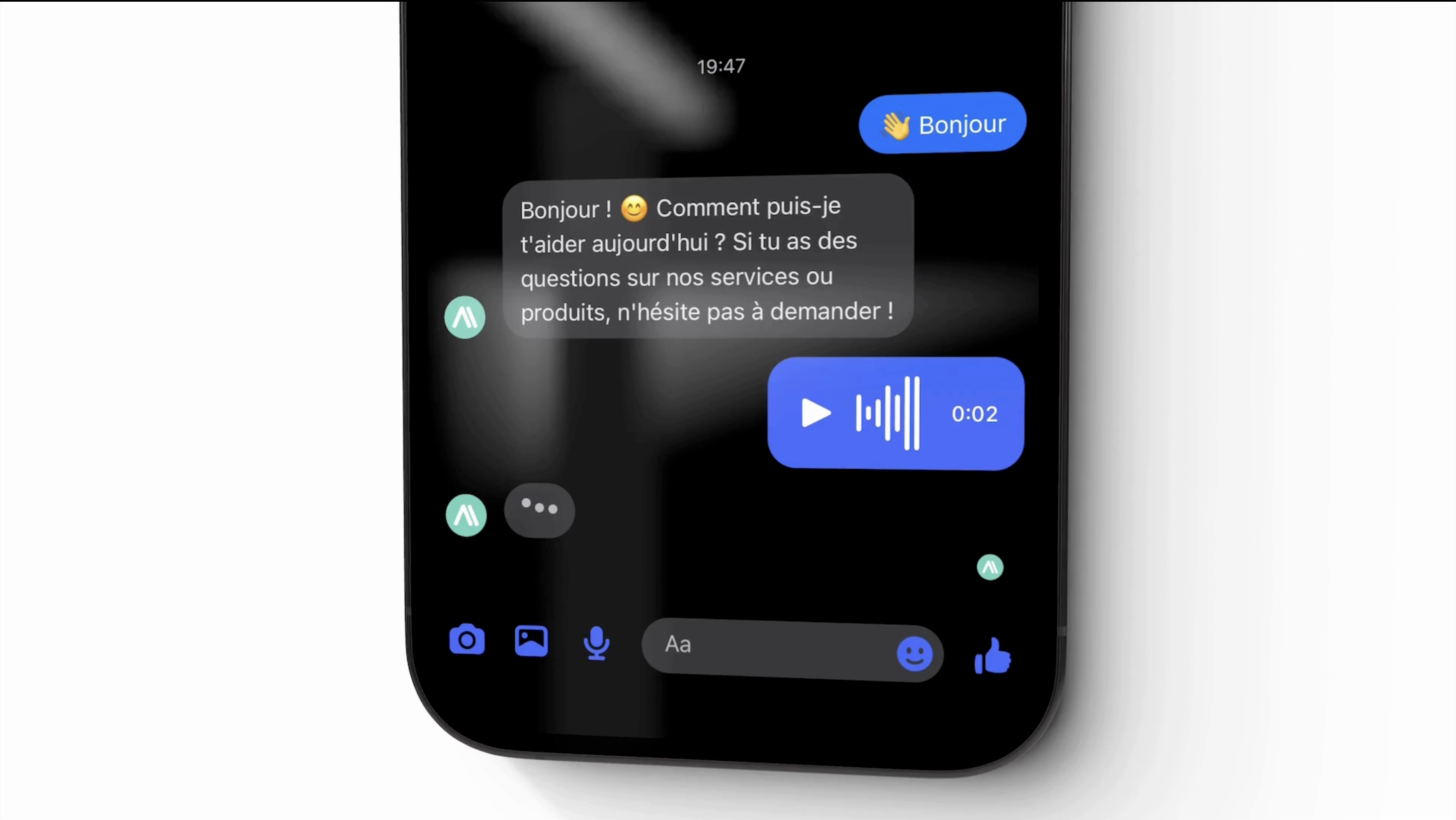 Stemmemeddelelse support på Messenger & Instagram