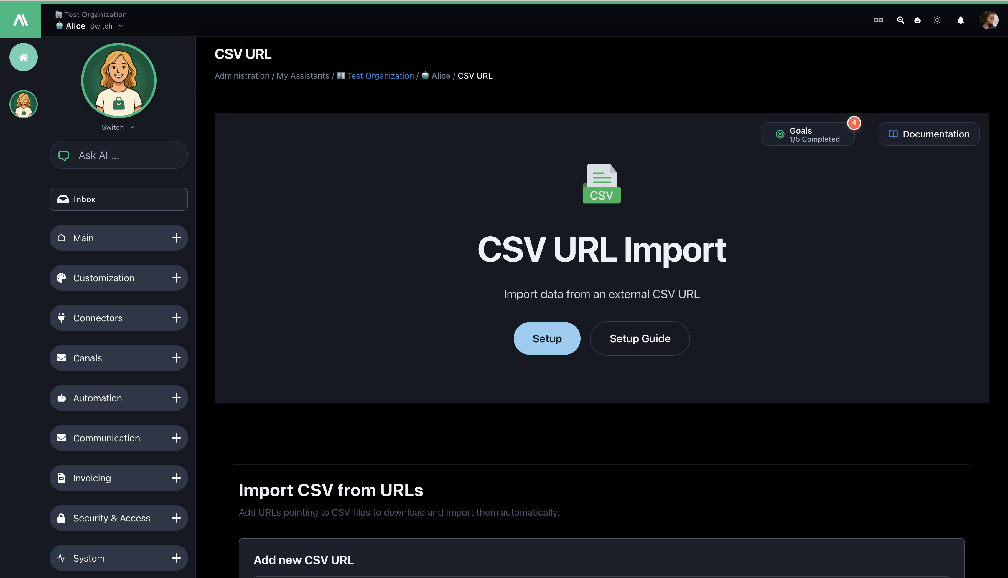 Panoramica Integrazione CSV URL