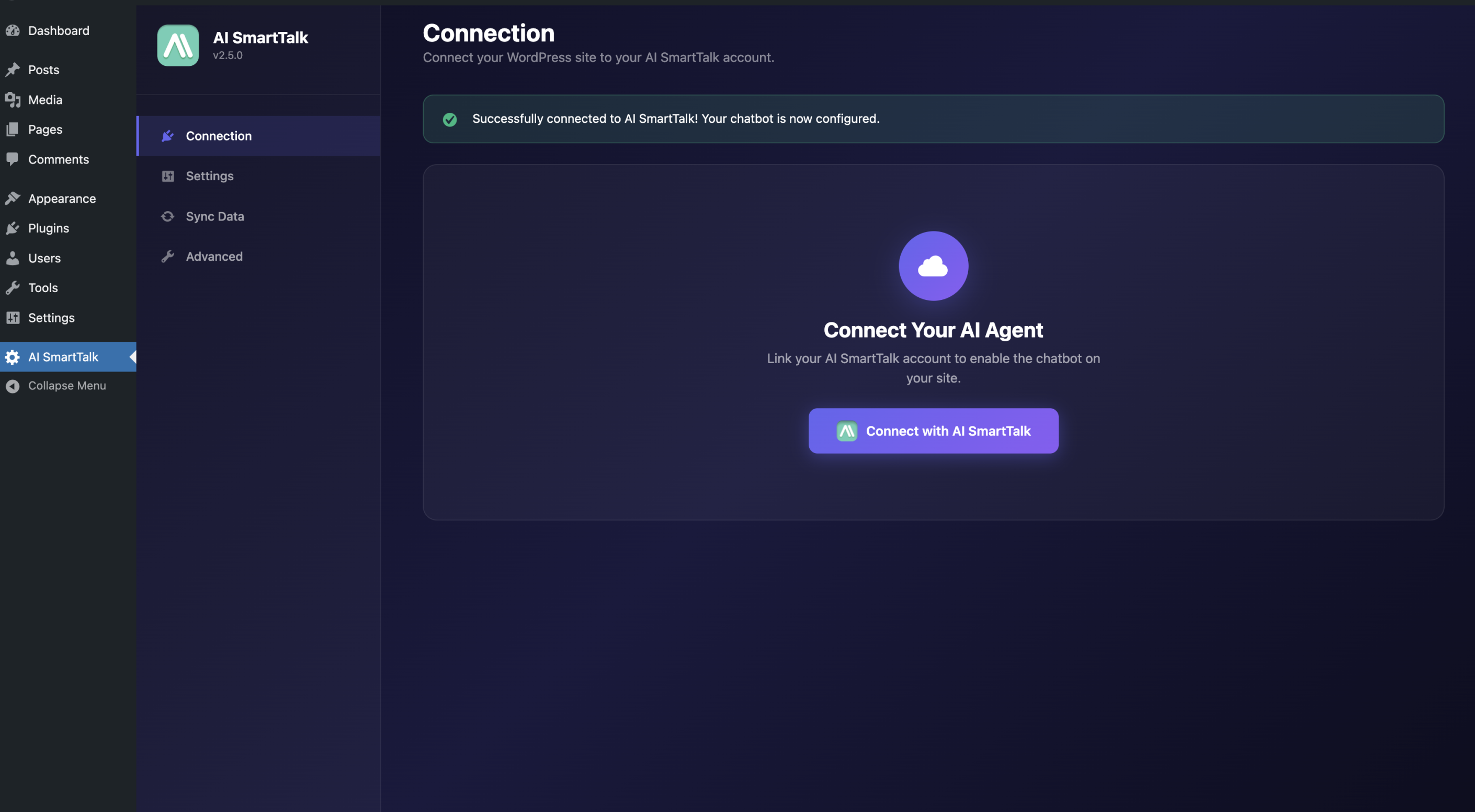 Connessione WordPress a AI SmartTalk