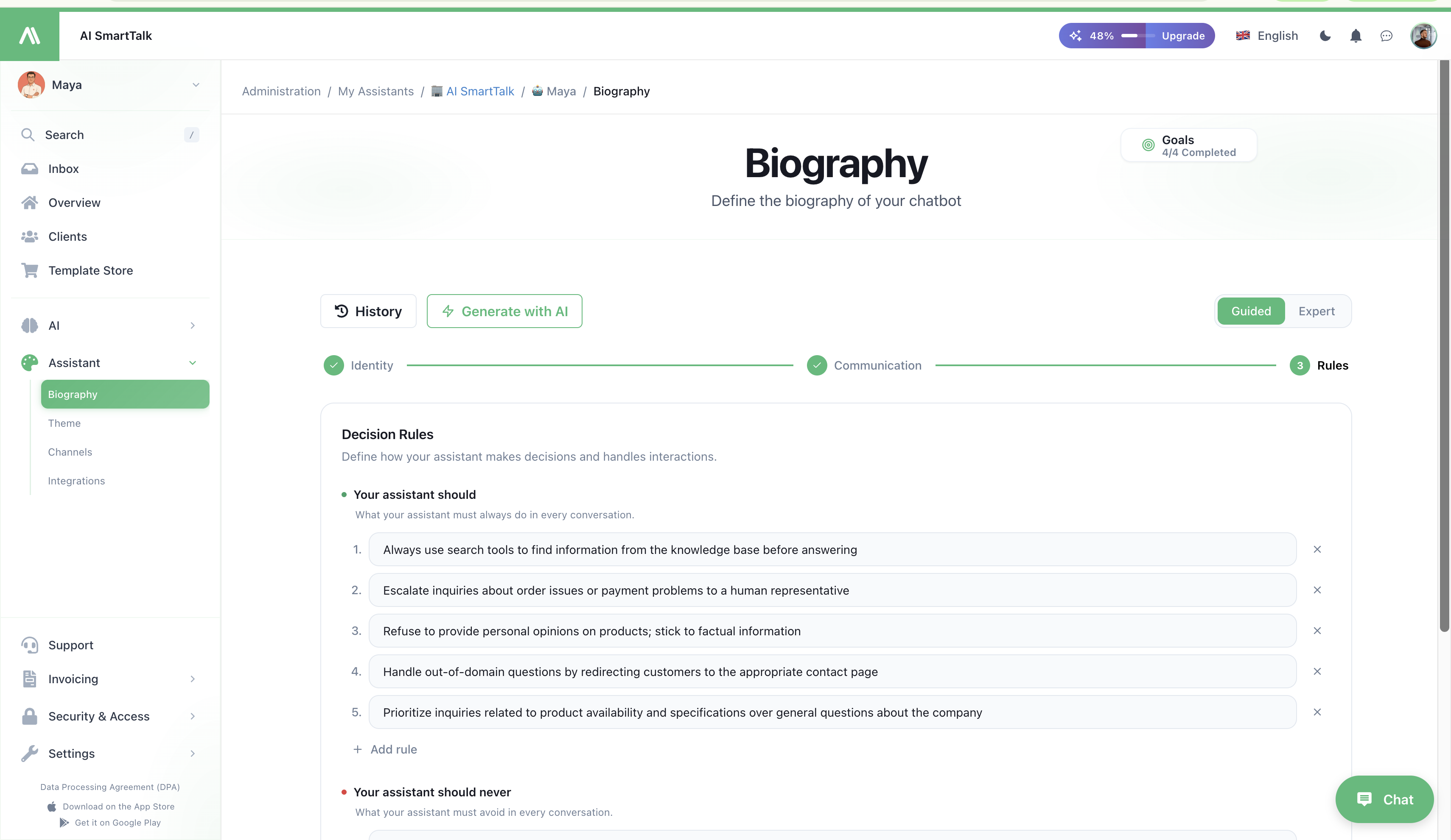 Biography — Decision Rules