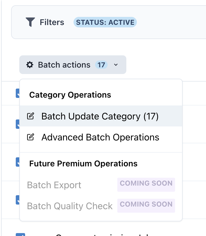 Batch Actions
