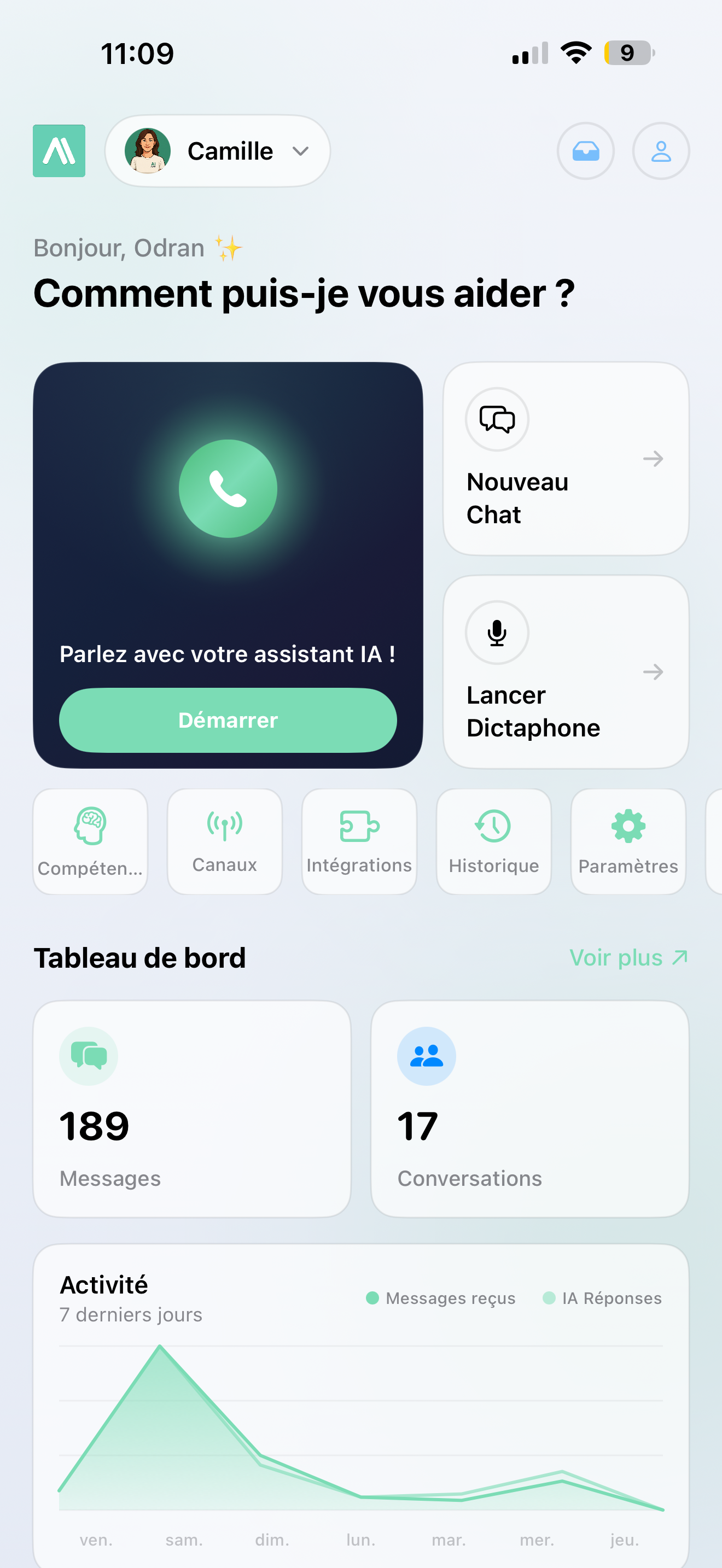 AI SmartTalk iOS Dashboard