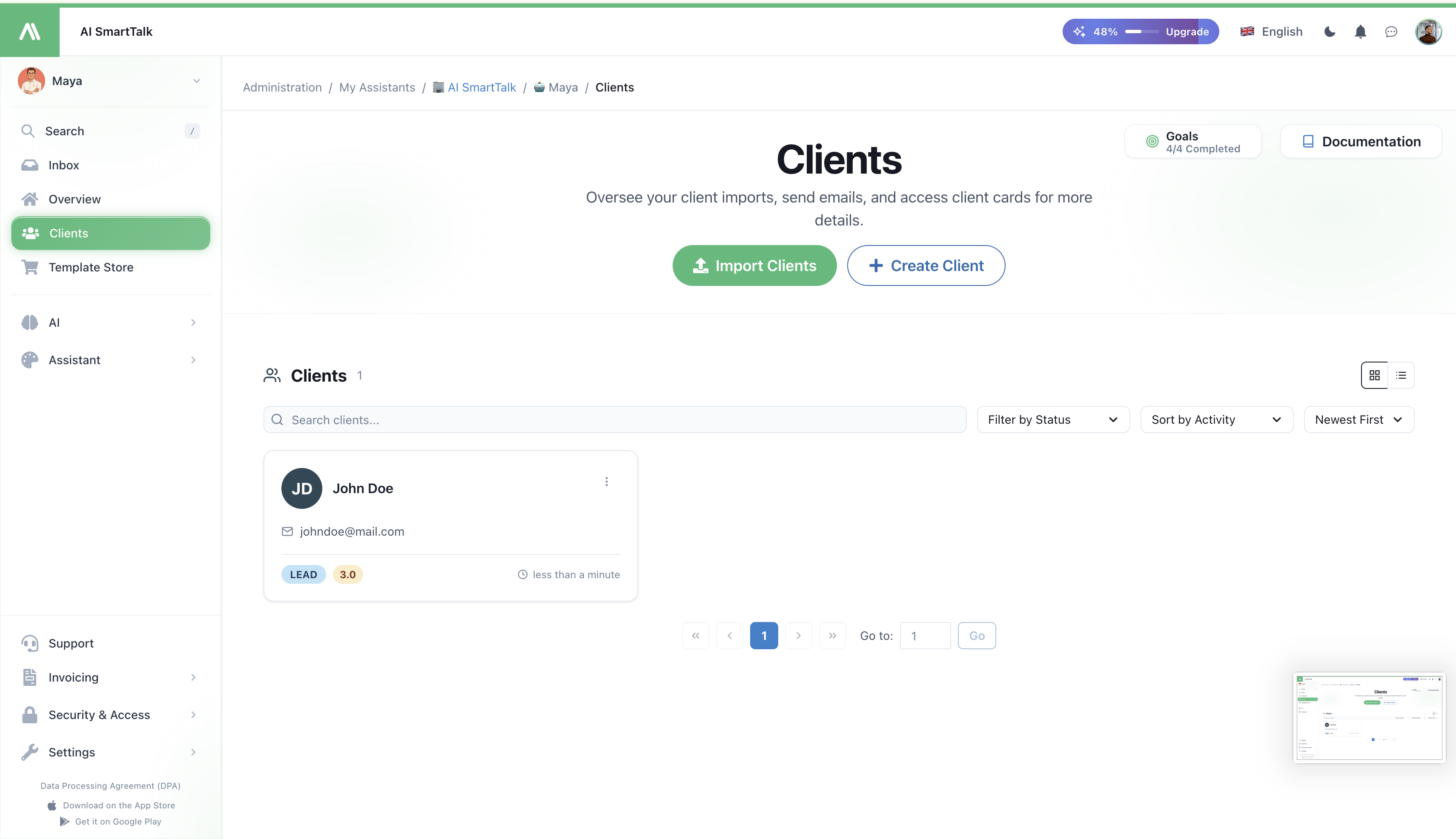Clients list